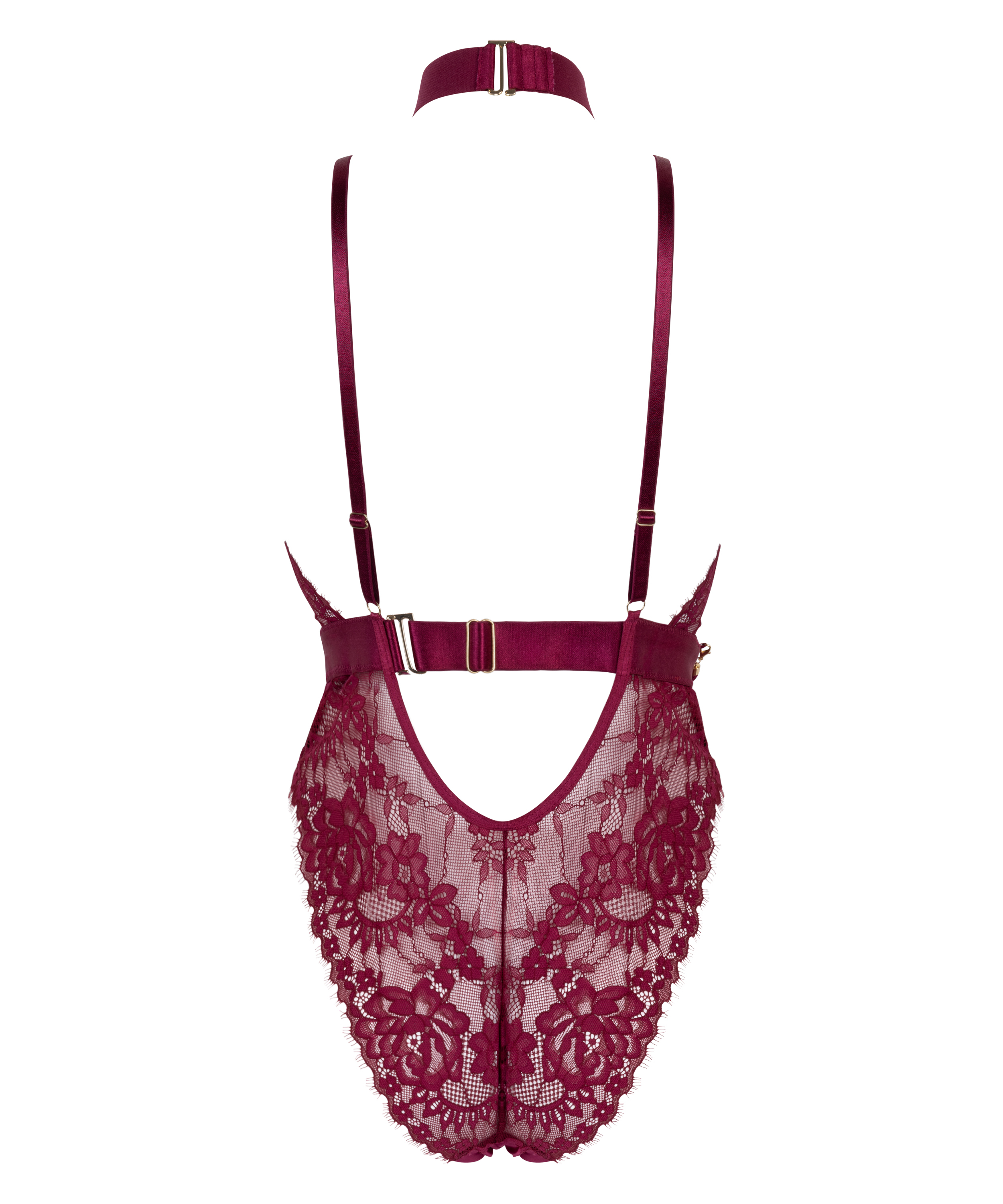 Private body entrejambe ouvert Brandy, Rouge, main