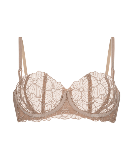 Soutien-gorge à armatures non-préformé longline Anya, Marron