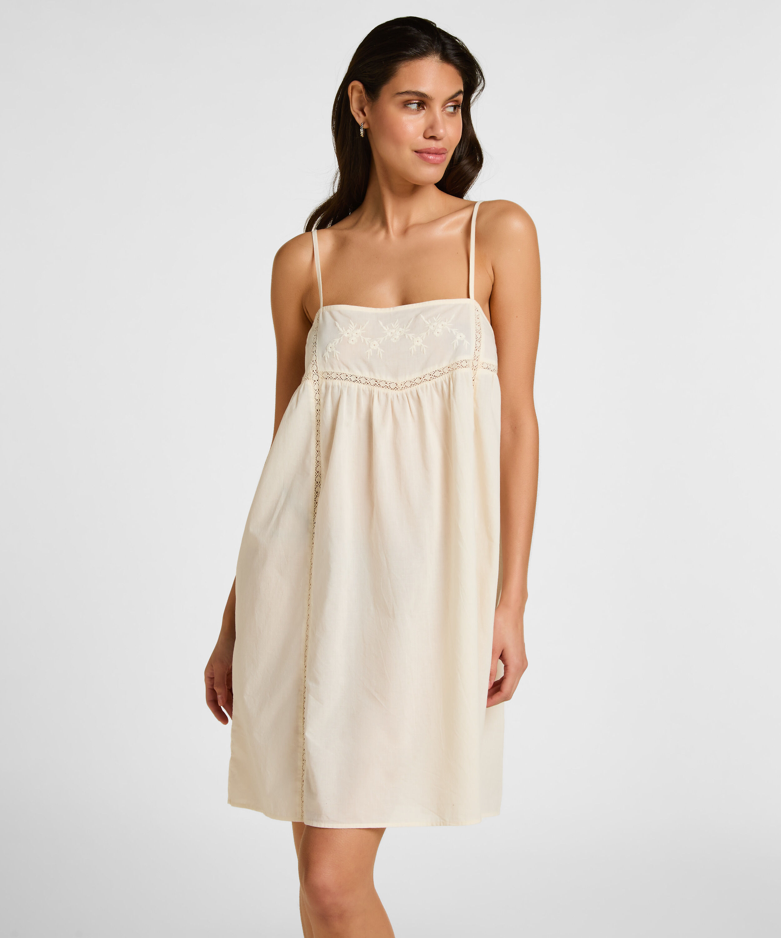 Slipdress Embroidery, Blanc