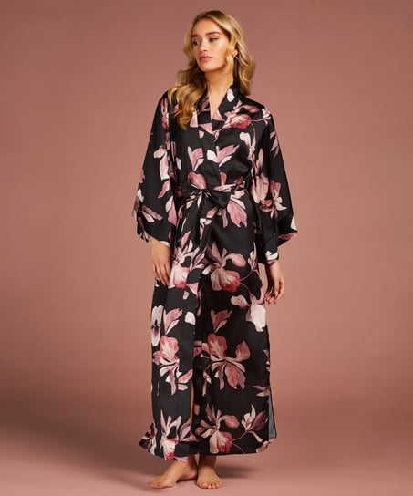 Kimono Satin Bloom, Noir