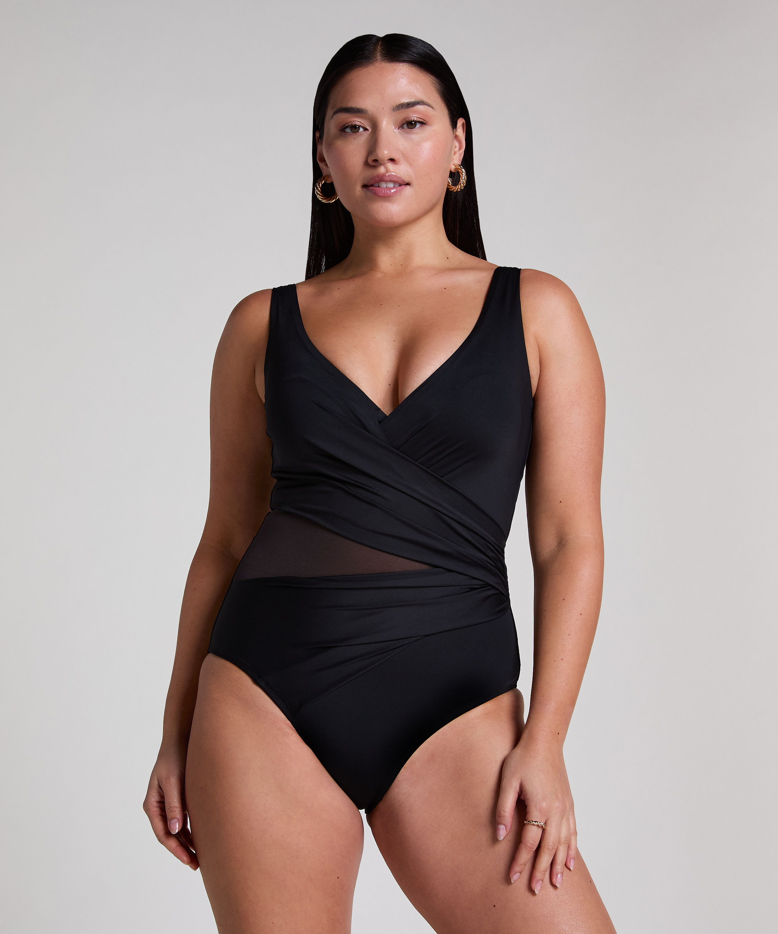 Maillot de bain Shaping Shell Mesh, Noir, main