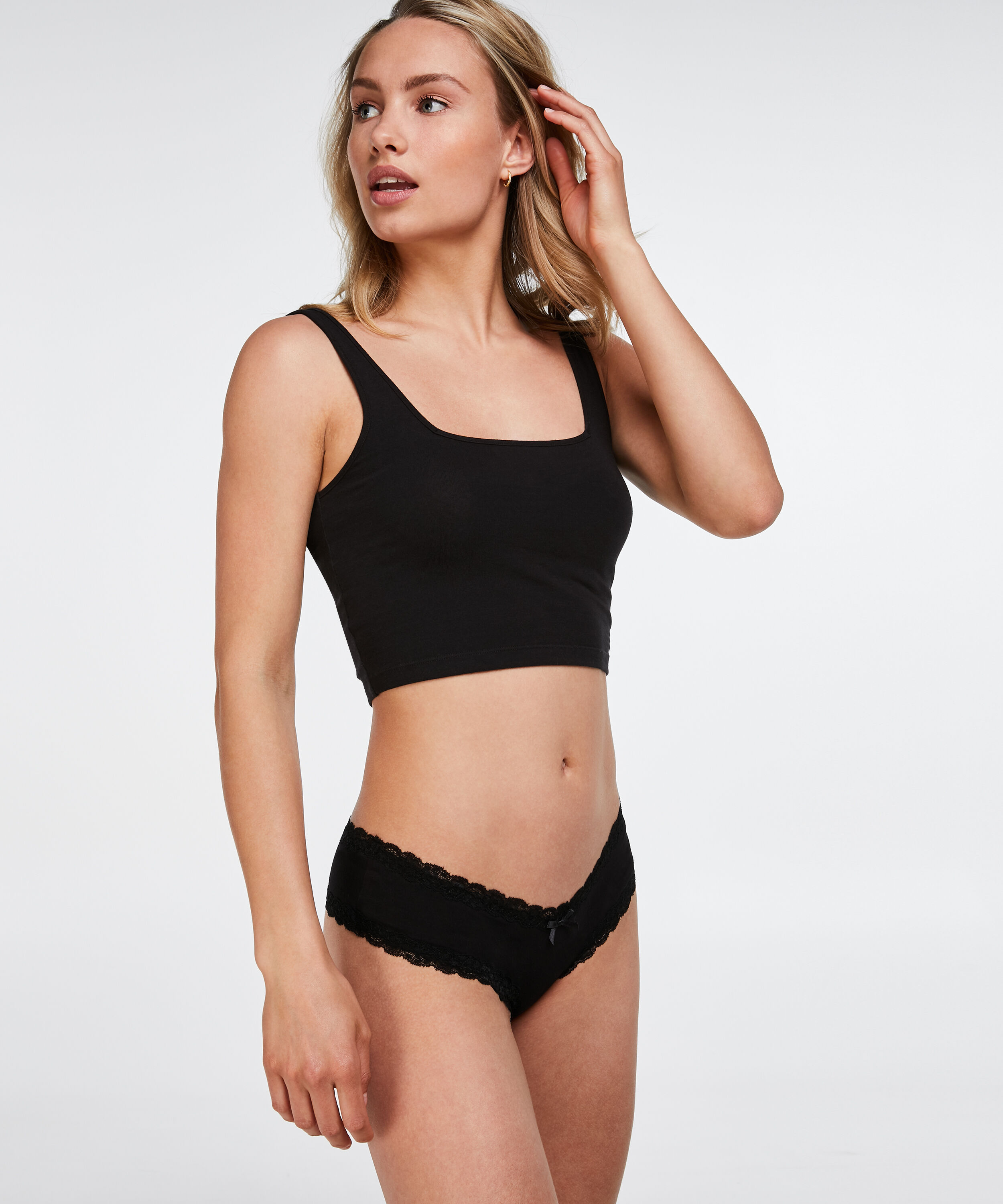 Slip br&eacute;silien V-shape, Noir