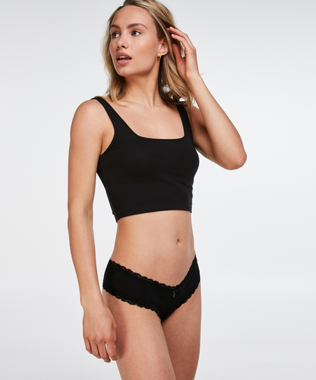 Slip brésilien V-shape, Noir