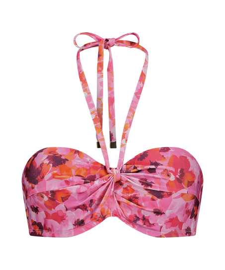 Haut de bikini Floral Taille E +, Rose