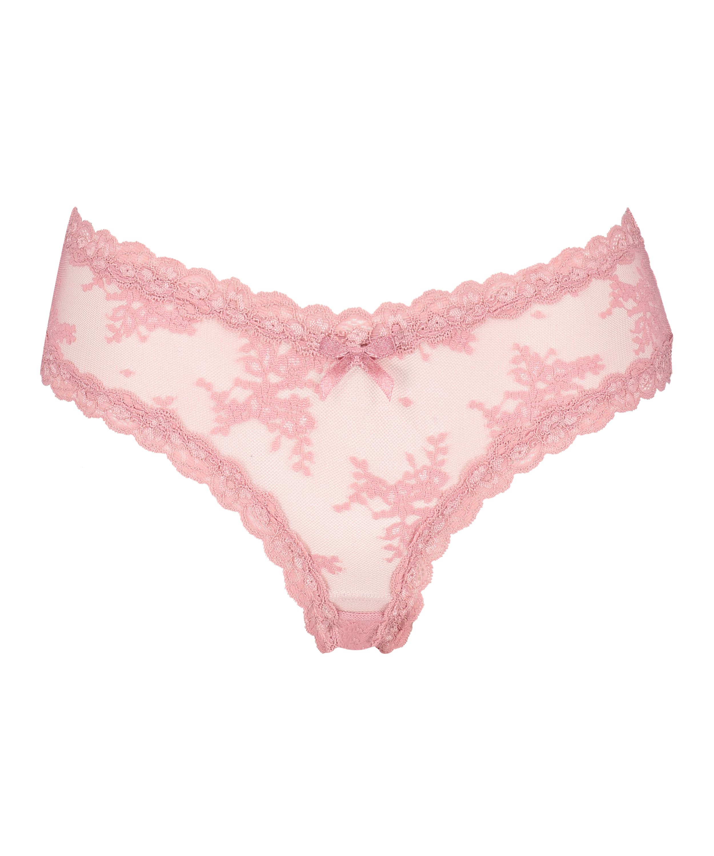 Slip brésilien V-shape mesh, Rose, main