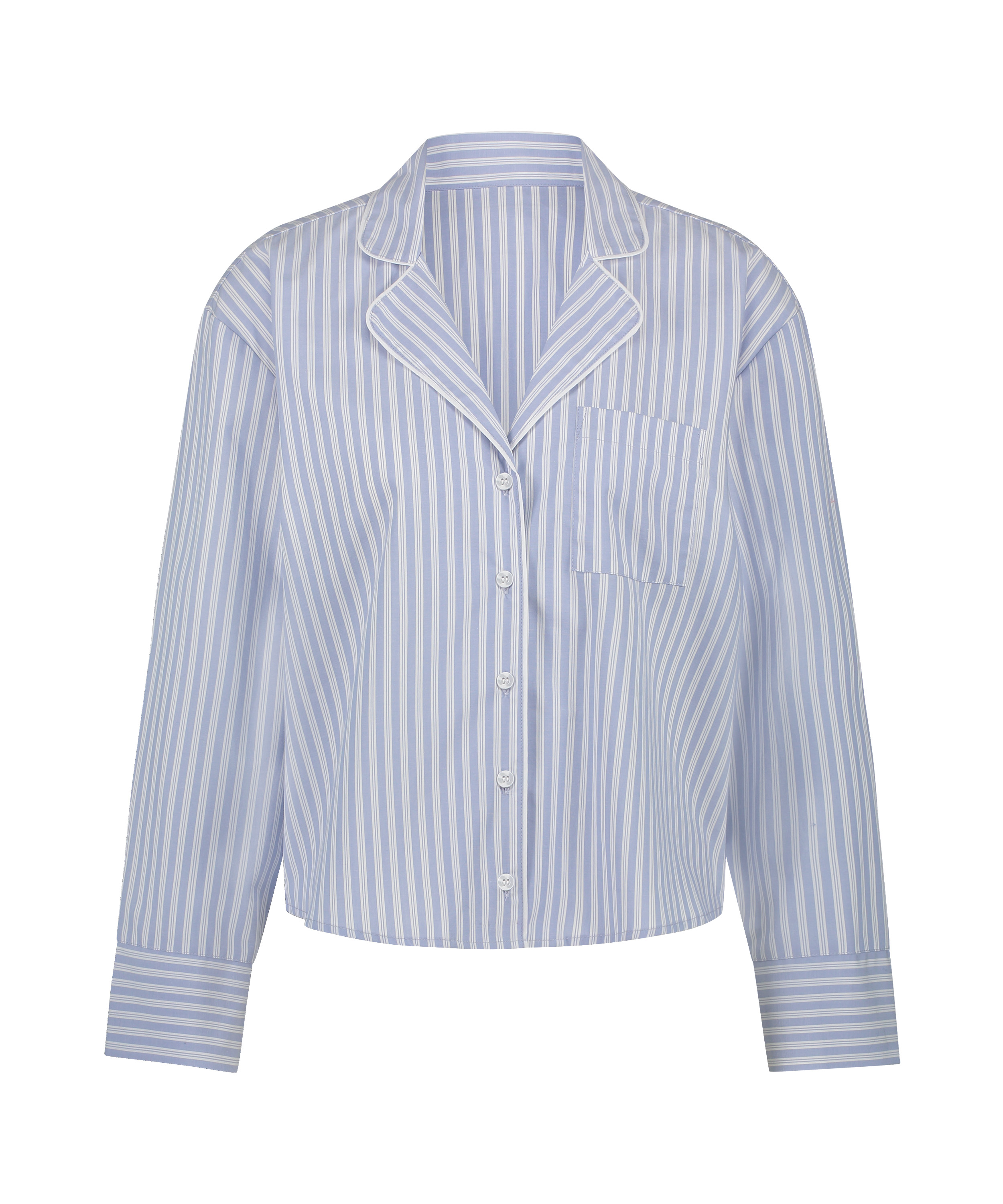 Haut de pyjama en Coton, Bleu, main