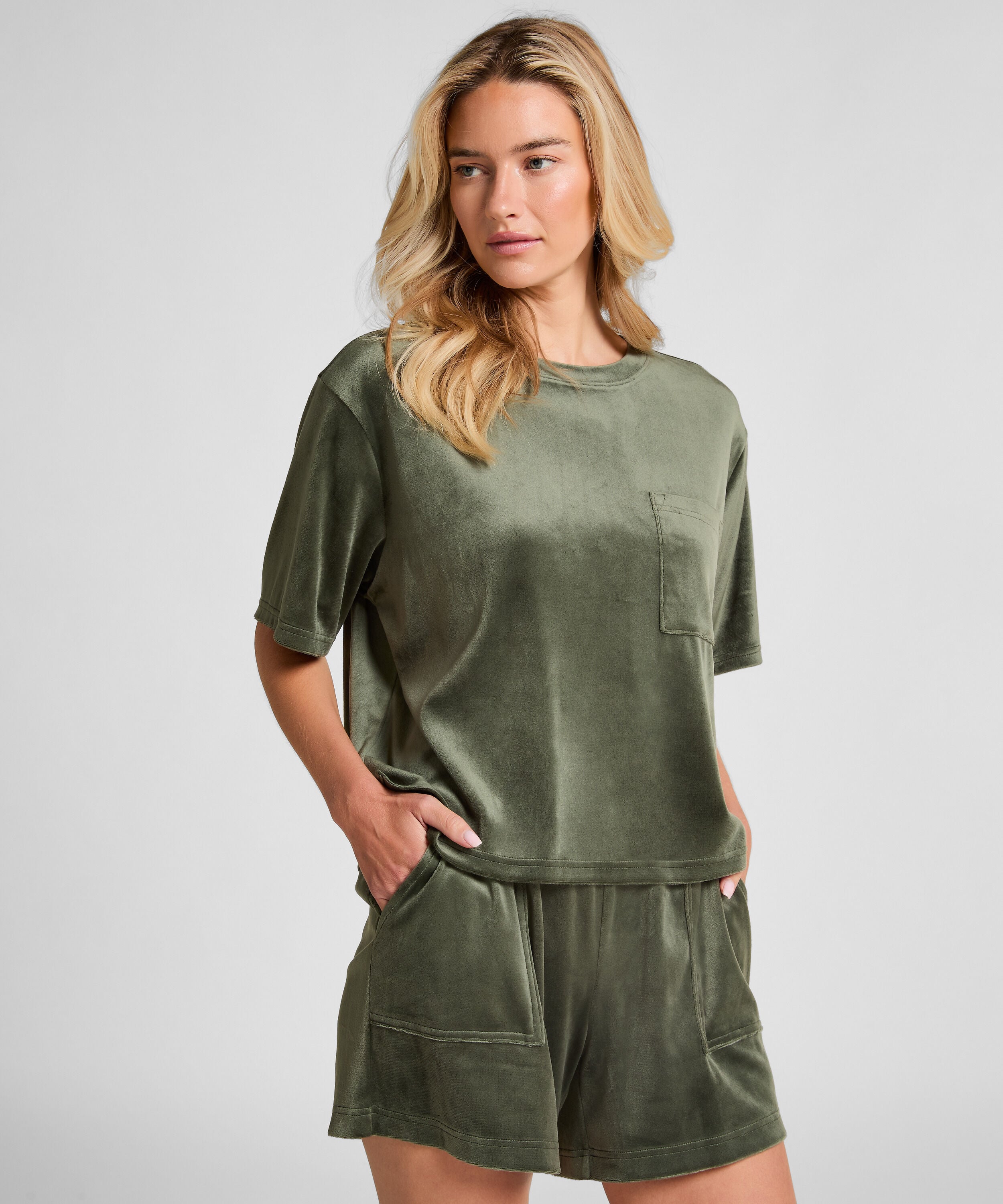 Short Velours Pocket, Vert Short Velours Pocket, Vert