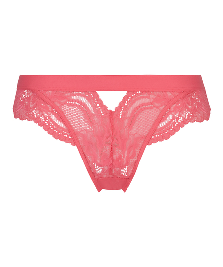 Slip brésilien jambes hautes Hana, Rose