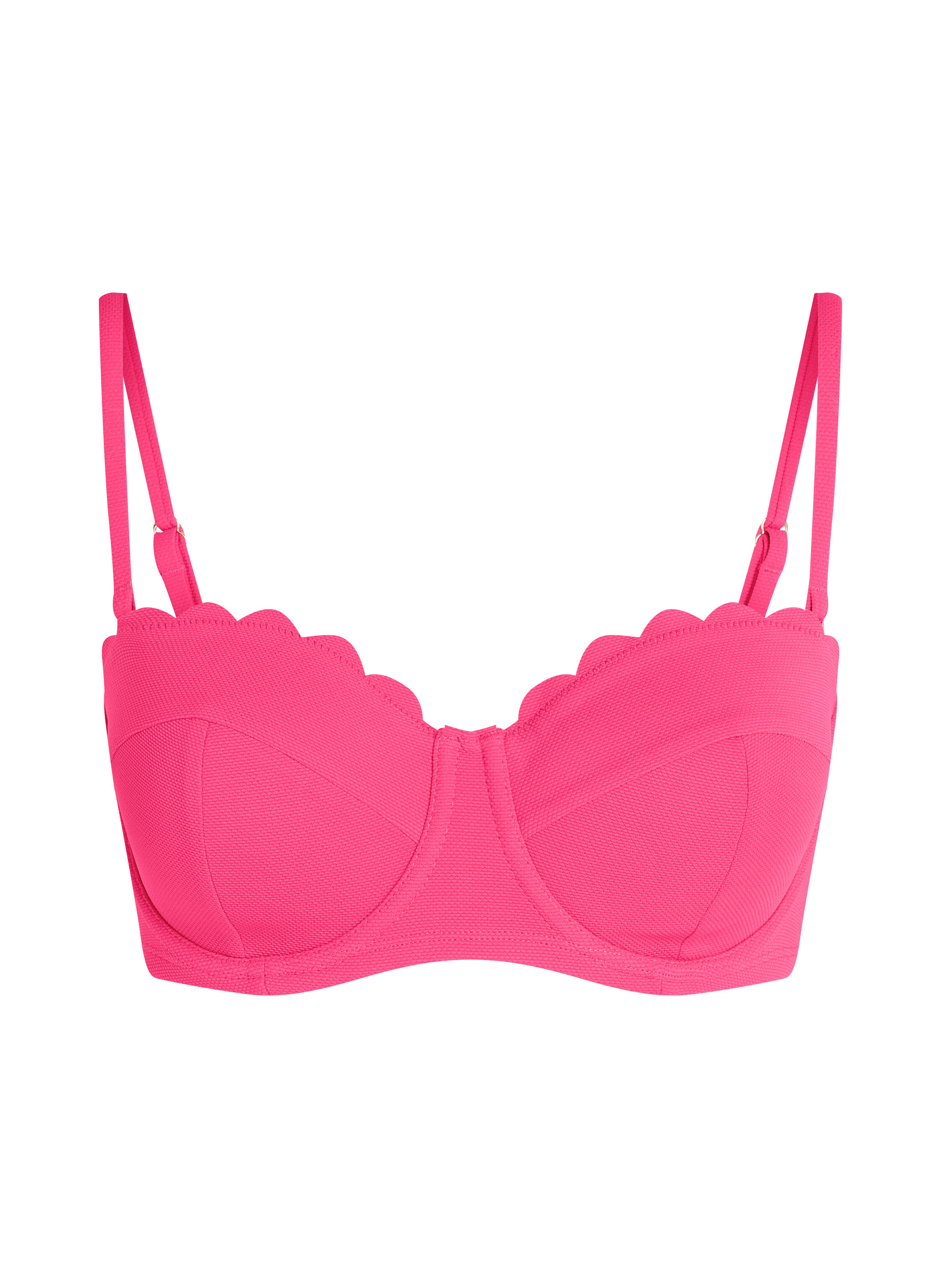 Haut de bikini sans bretelles préformé à armatures Scallop Taille E +, Rose