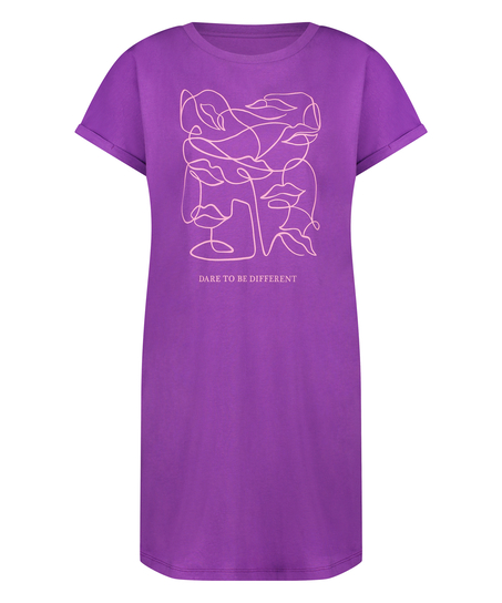 Chemise de nuit col rond, Violet