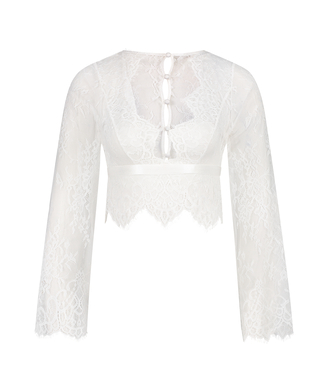 Top Allover Lace, Blanc