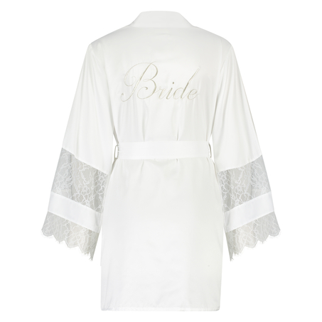 Kimono satin Bridal, Blanc