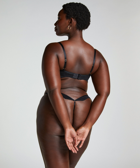 Soutien-gorge rembourré demi-bonnet à armatures préformé Belladonna, Noir