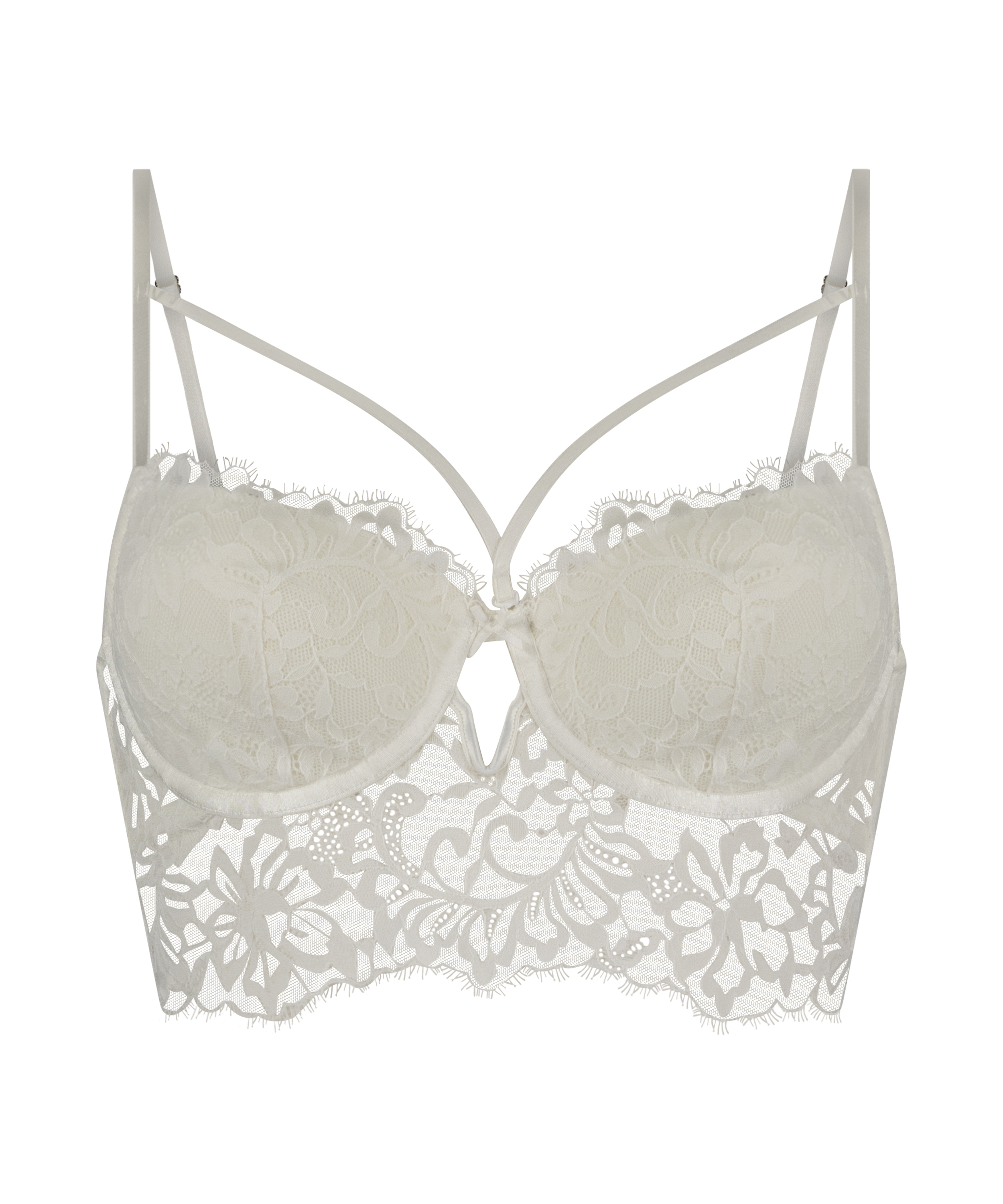 Soutien-gorge à armatures préformé longline Isabella, Blanc, main