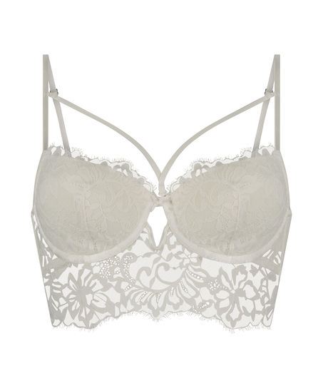Soutien-gorge à armatures préformé longline Isabella, Blanc