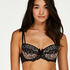 Soutien-gorge à armatures rembourré Gigi Empreinte d’animal, Noir