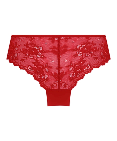 Slip brésilien Invisible Lace Back, Rouge