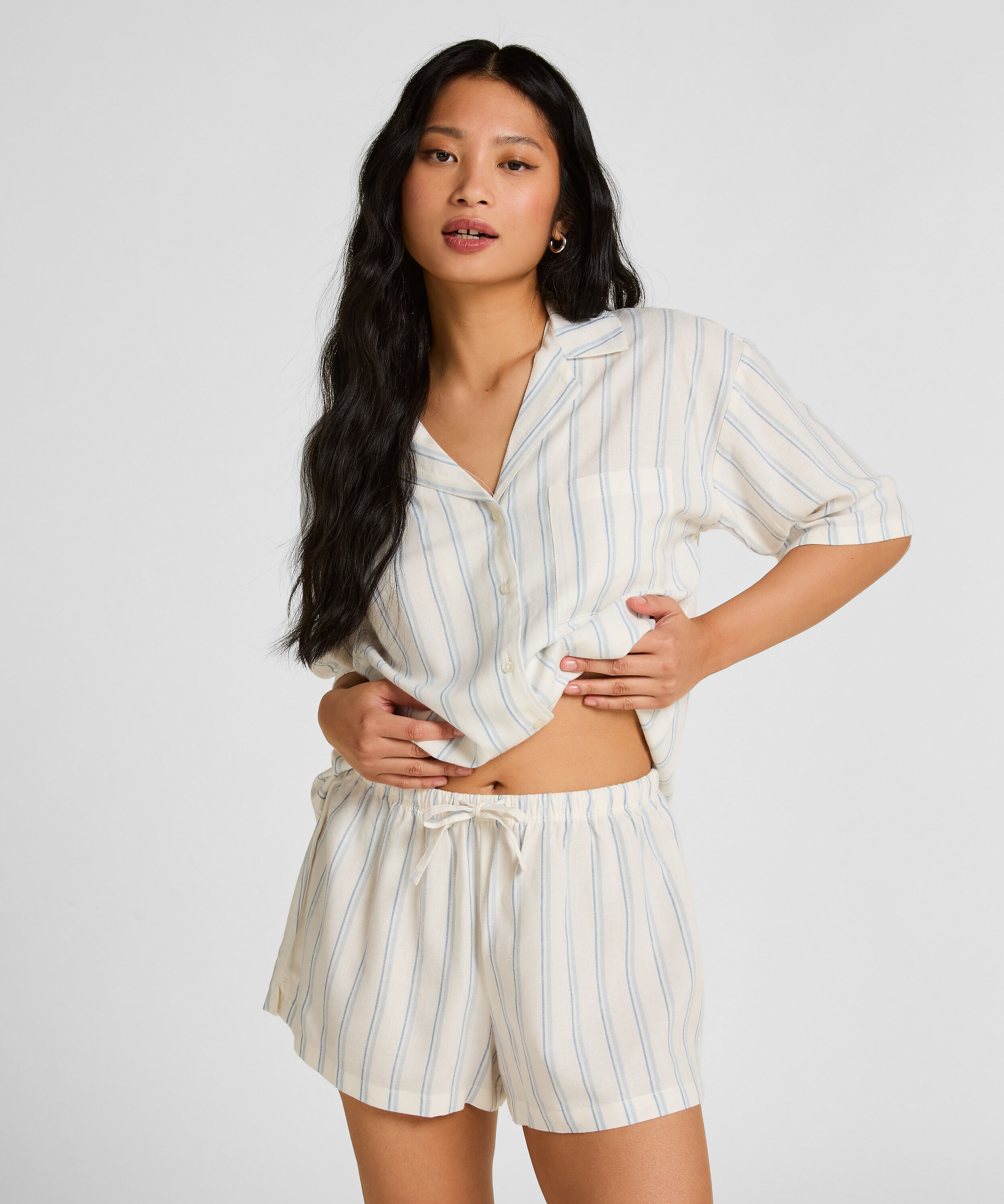 Short en Lin, Blanc
