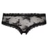 Slip brésilien V-shape Floral Mesh, Noir