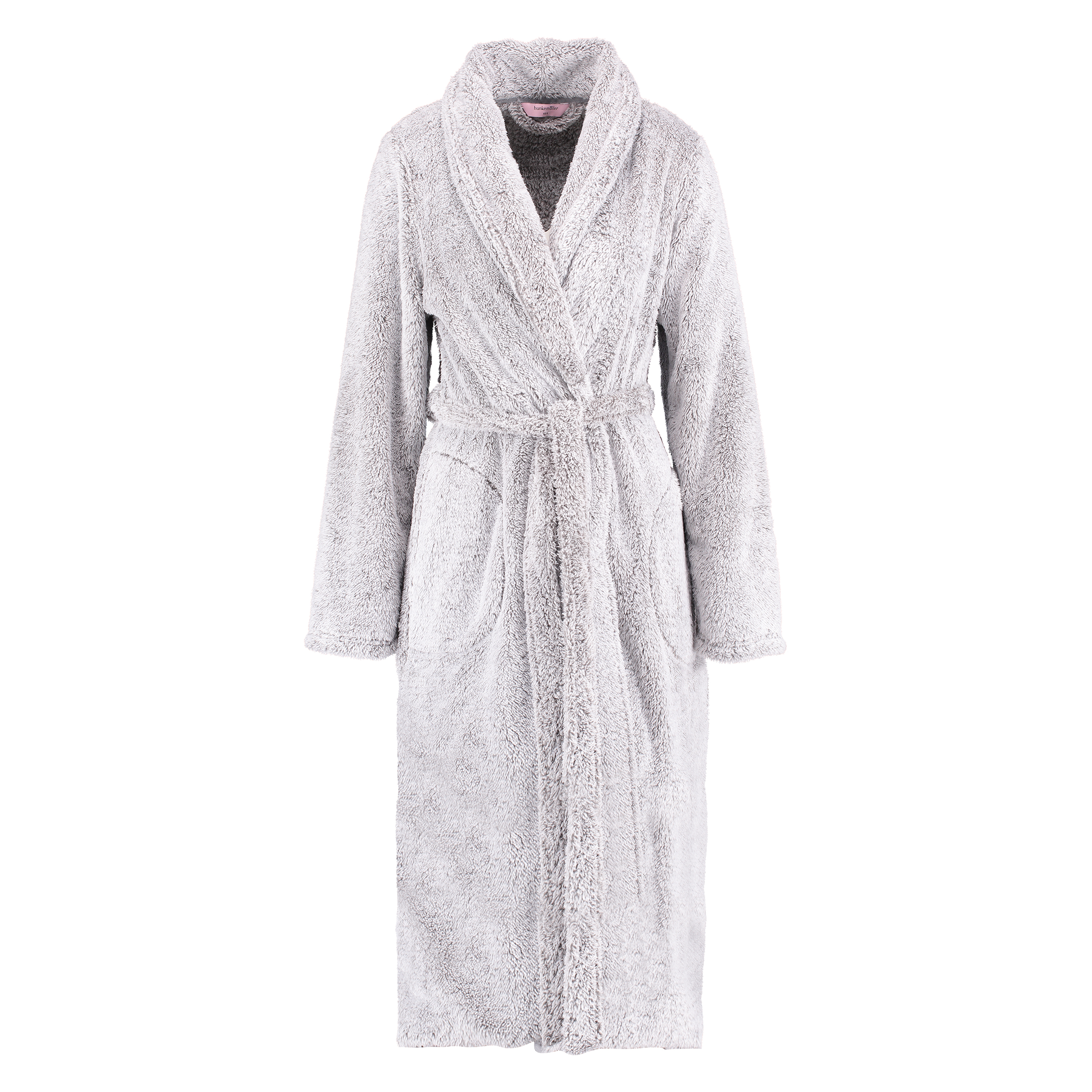 Long peignoir Fleece Glazed, Gris, main