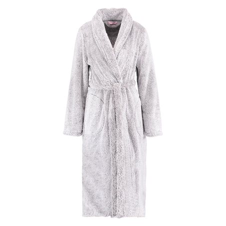 Long peignoir Fleece Glazed, Gris