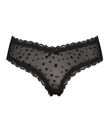 Slip brésilien V-shape mesh, Noir