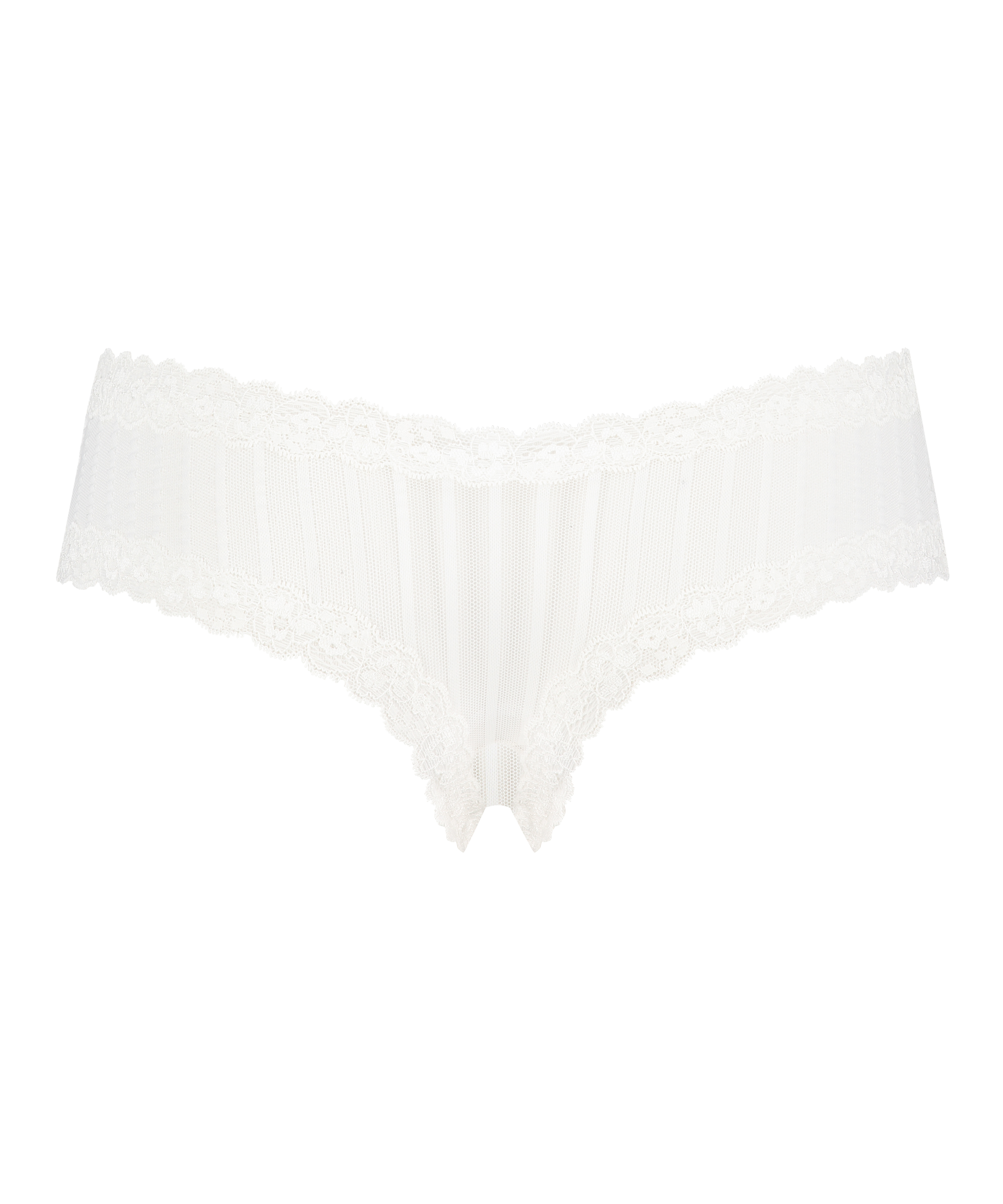 Slip brésilien V-shape mesh, Blanc, main