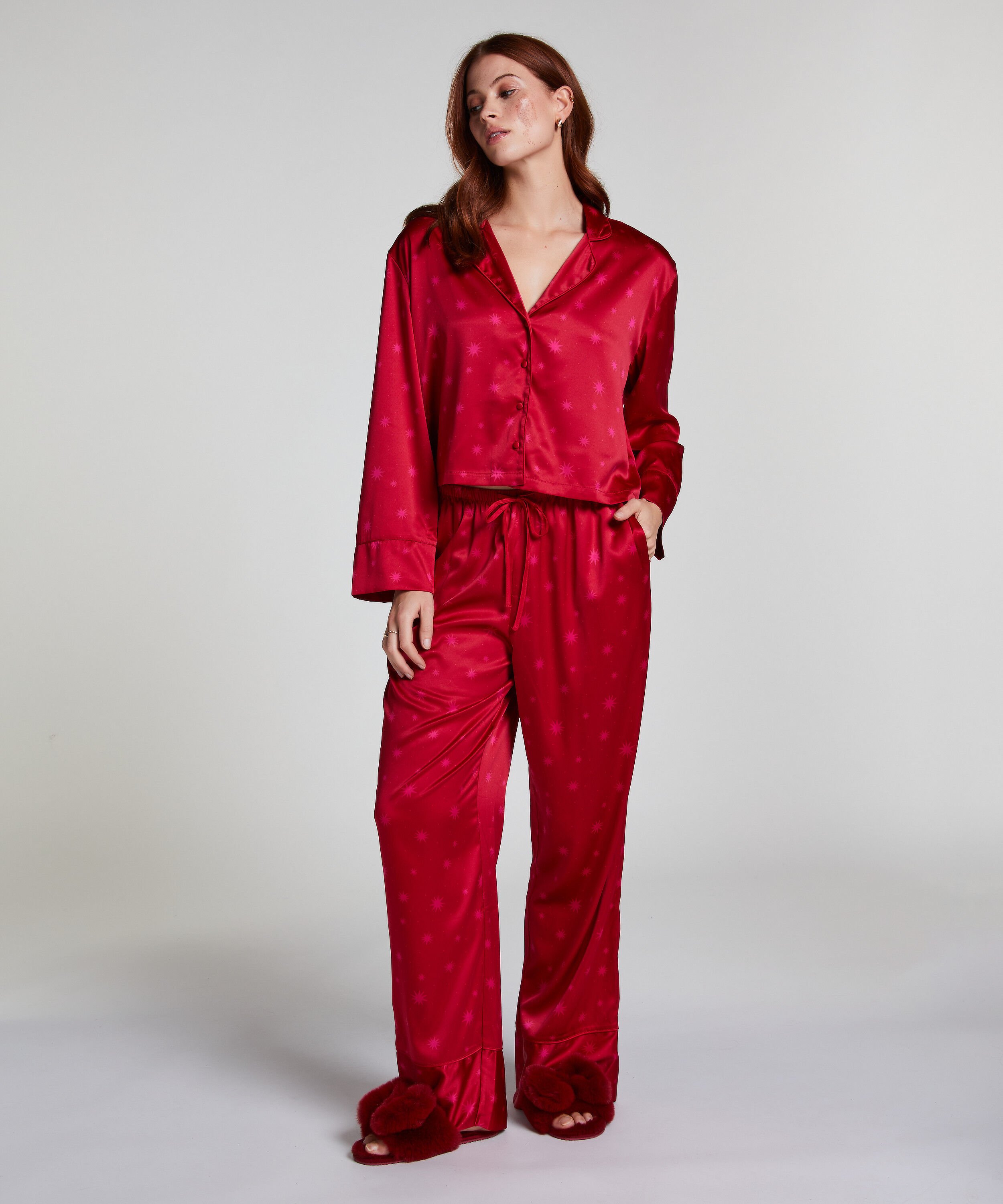 Pantalon Satin, Rouge Pantalon Satin, Rouge