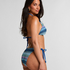 Bas de bikini à jambe haute Cali, Bleu
