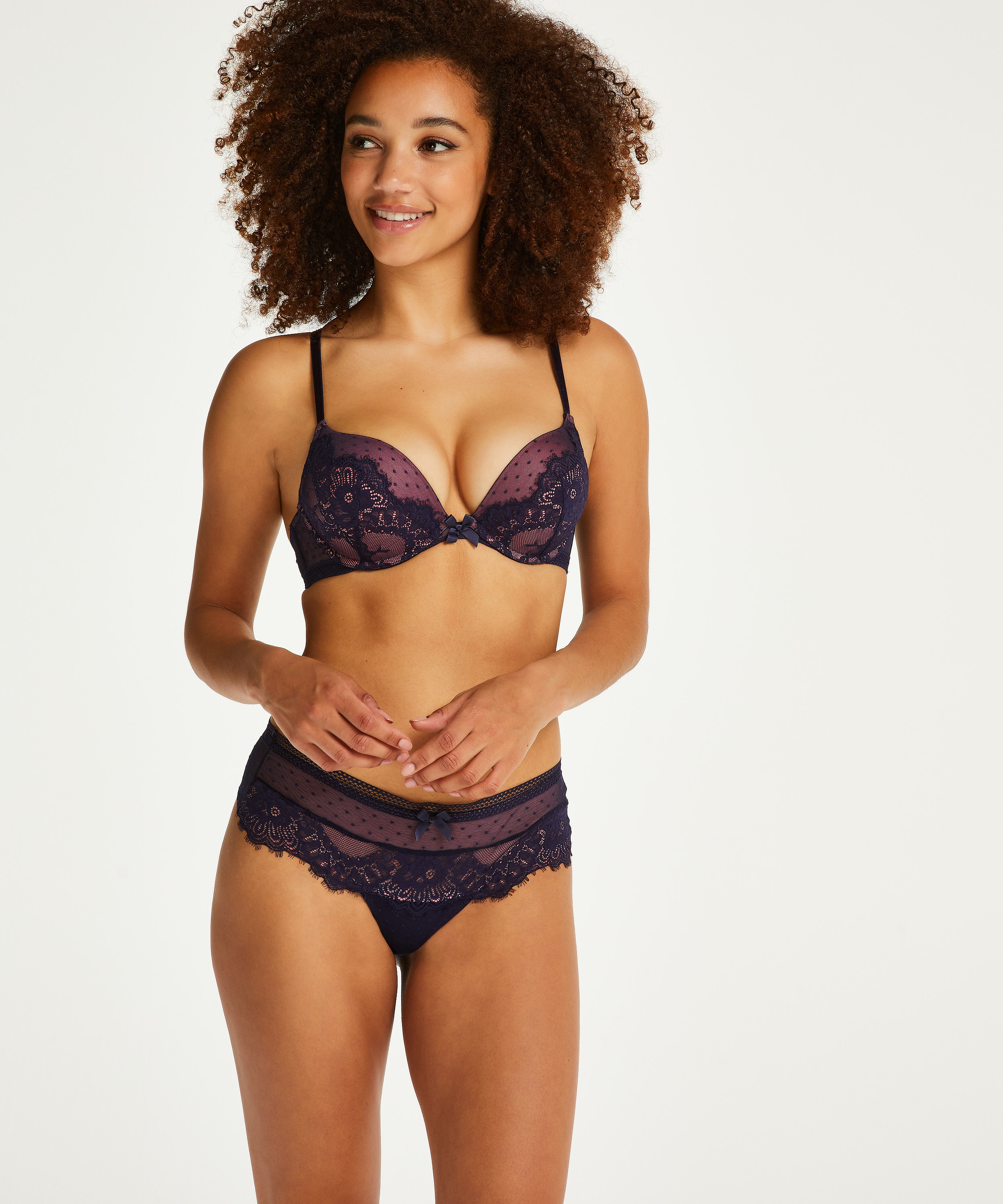 Boxer string Bessie, Bleu, main