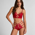 Culotte brésilienne jambe et taille haute Noeki, Rouge