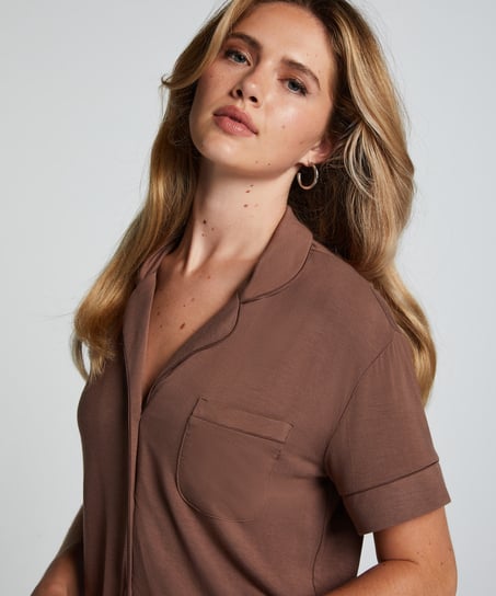 Veste à manches courtes en jersey Essential, Marron