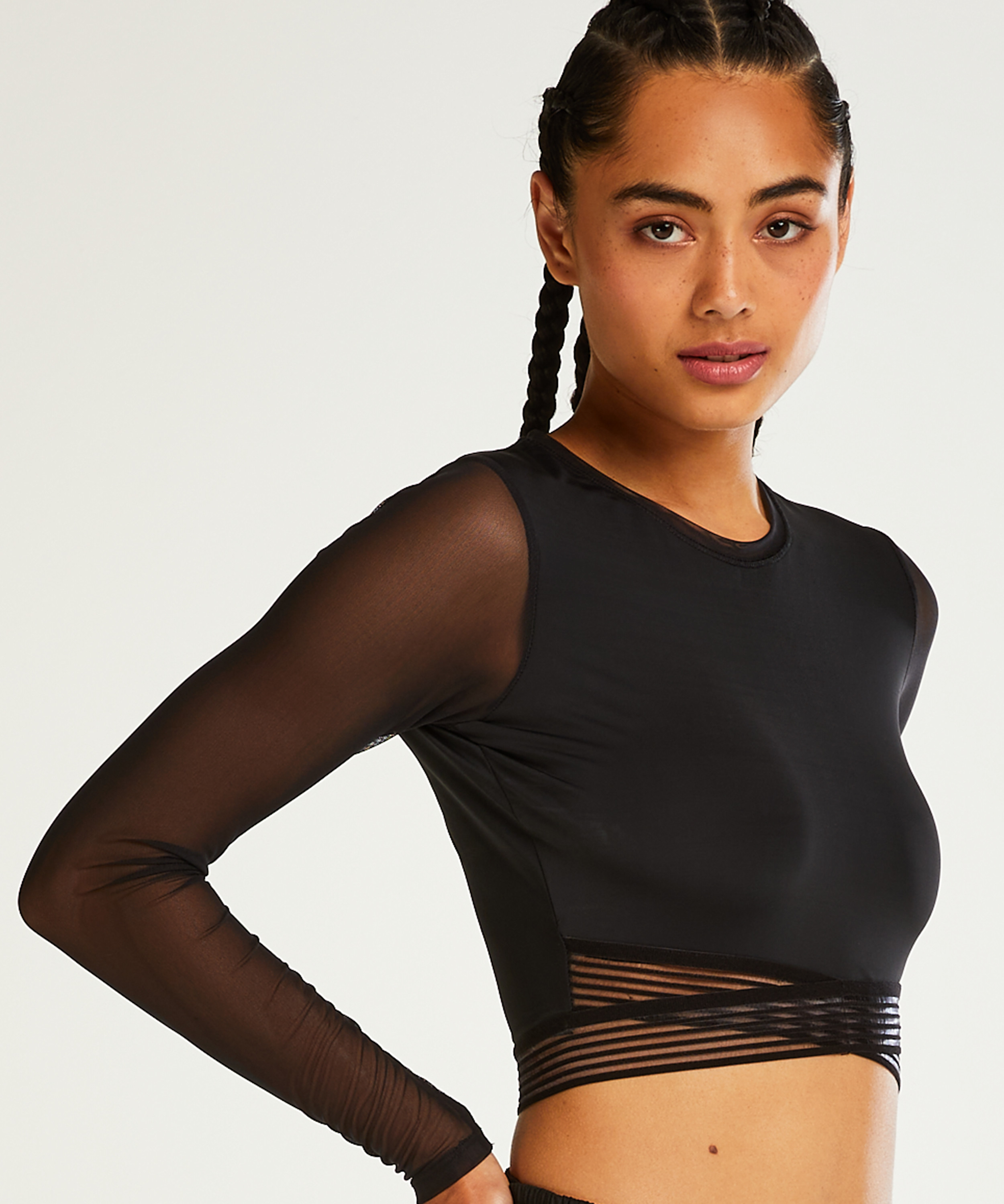 Haut crop-top HKMX, Noir, main
