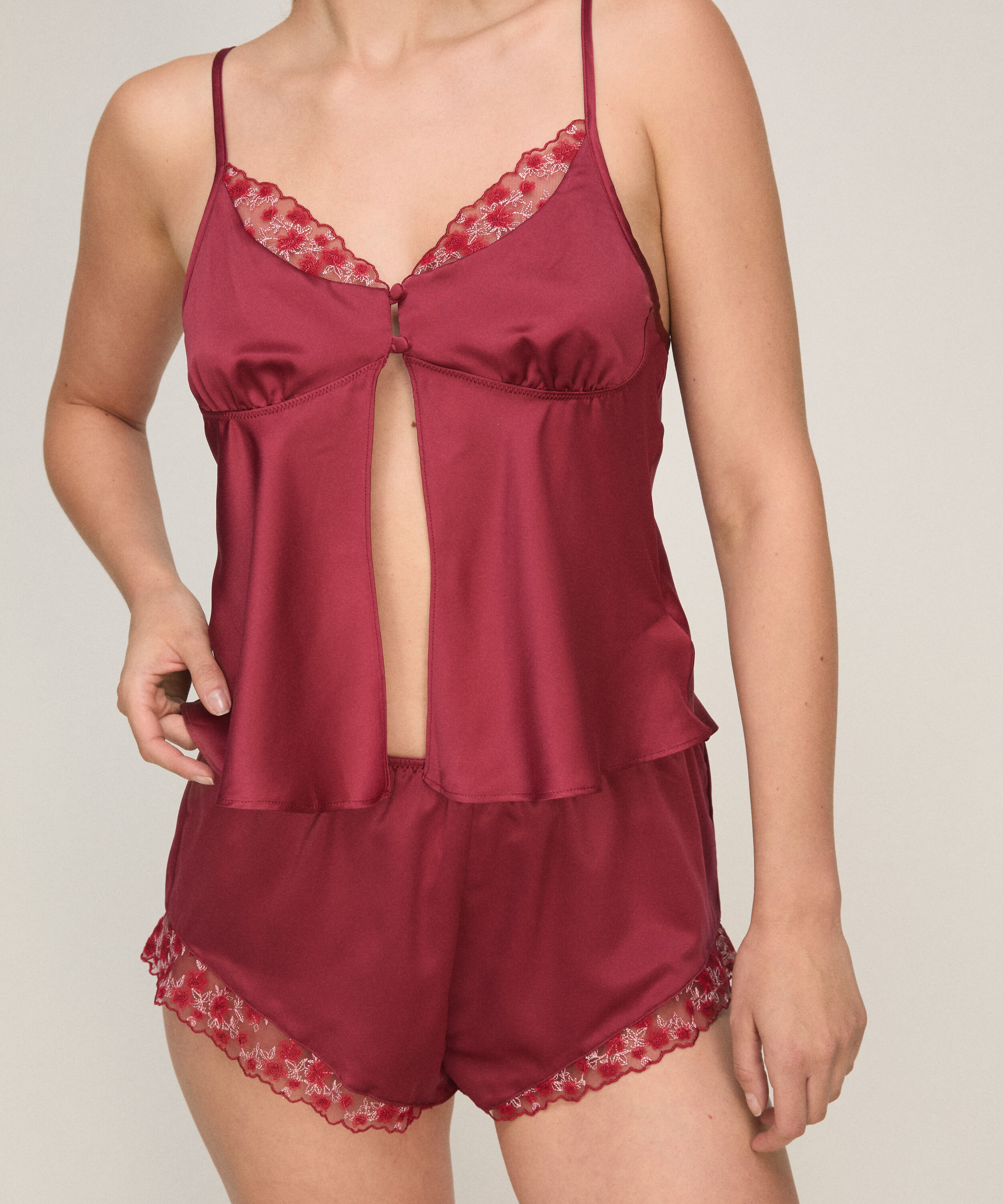 Short de pyjama Chloe, Rouge