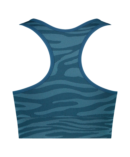 HKMX Soutien-gorge de sport sans couture, Bleu
