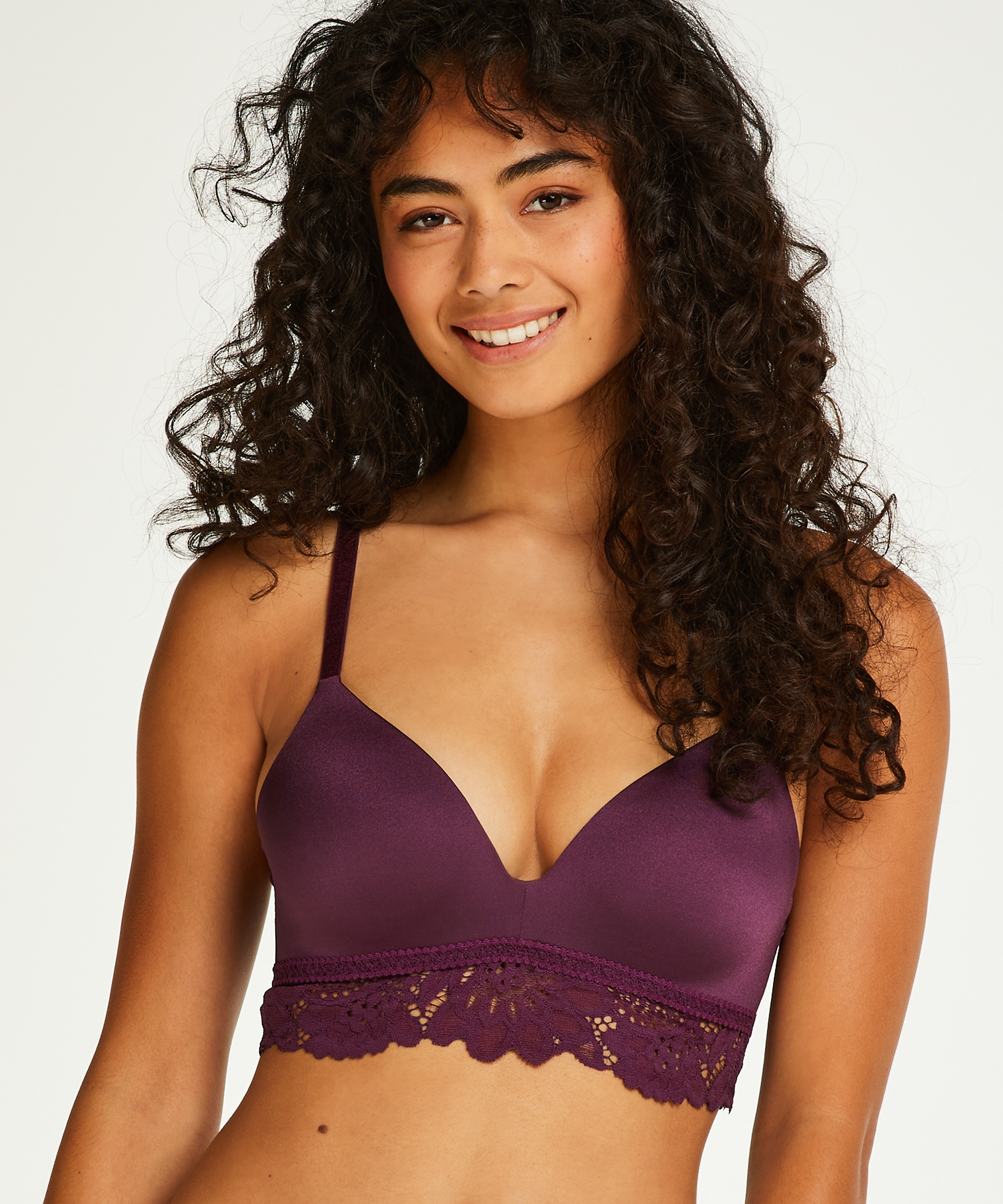 Soutien-gorge push-up préformé sans armatures Evey, Violet, main
