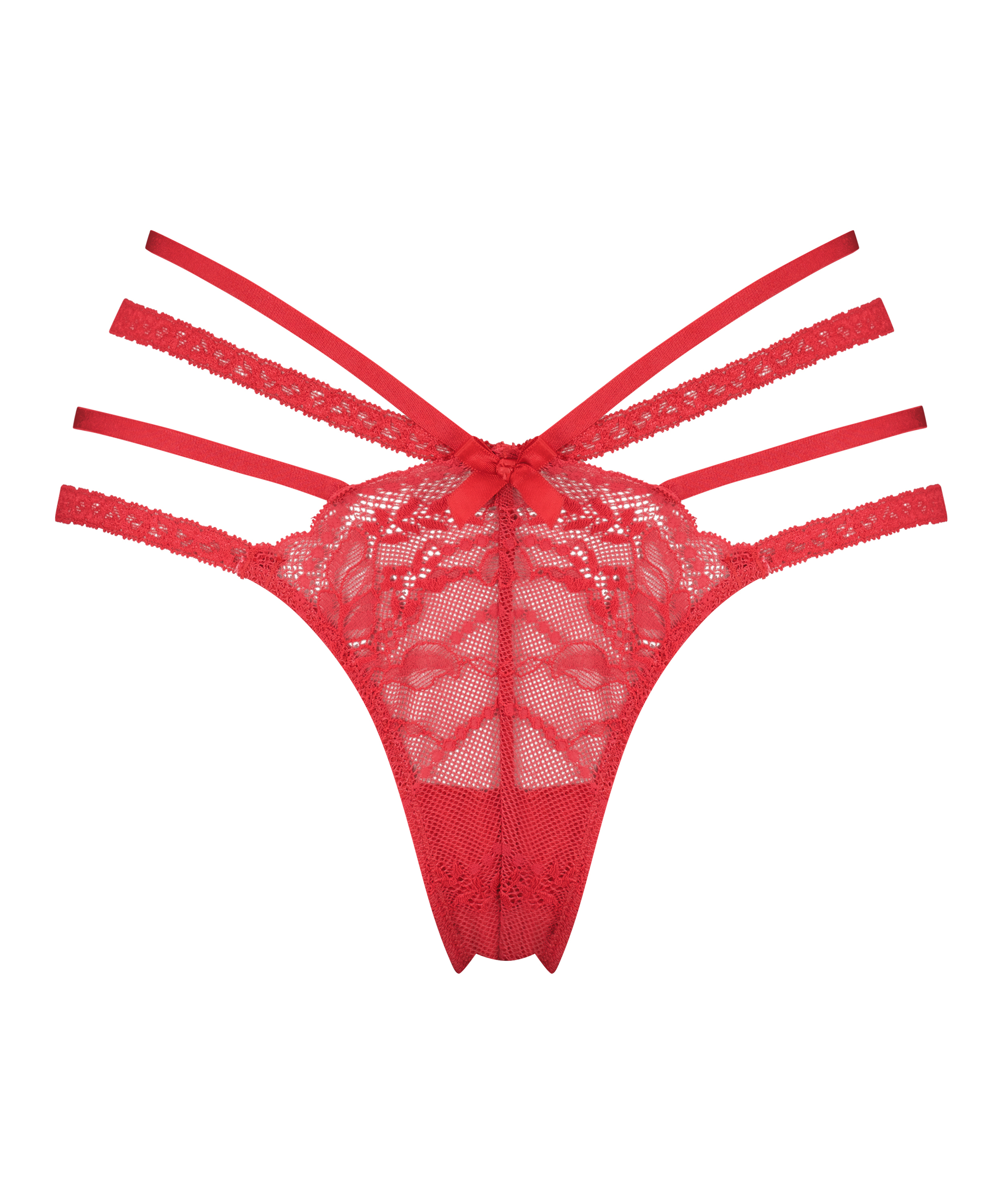 String taille extra basse Lorraine, Rouge, main