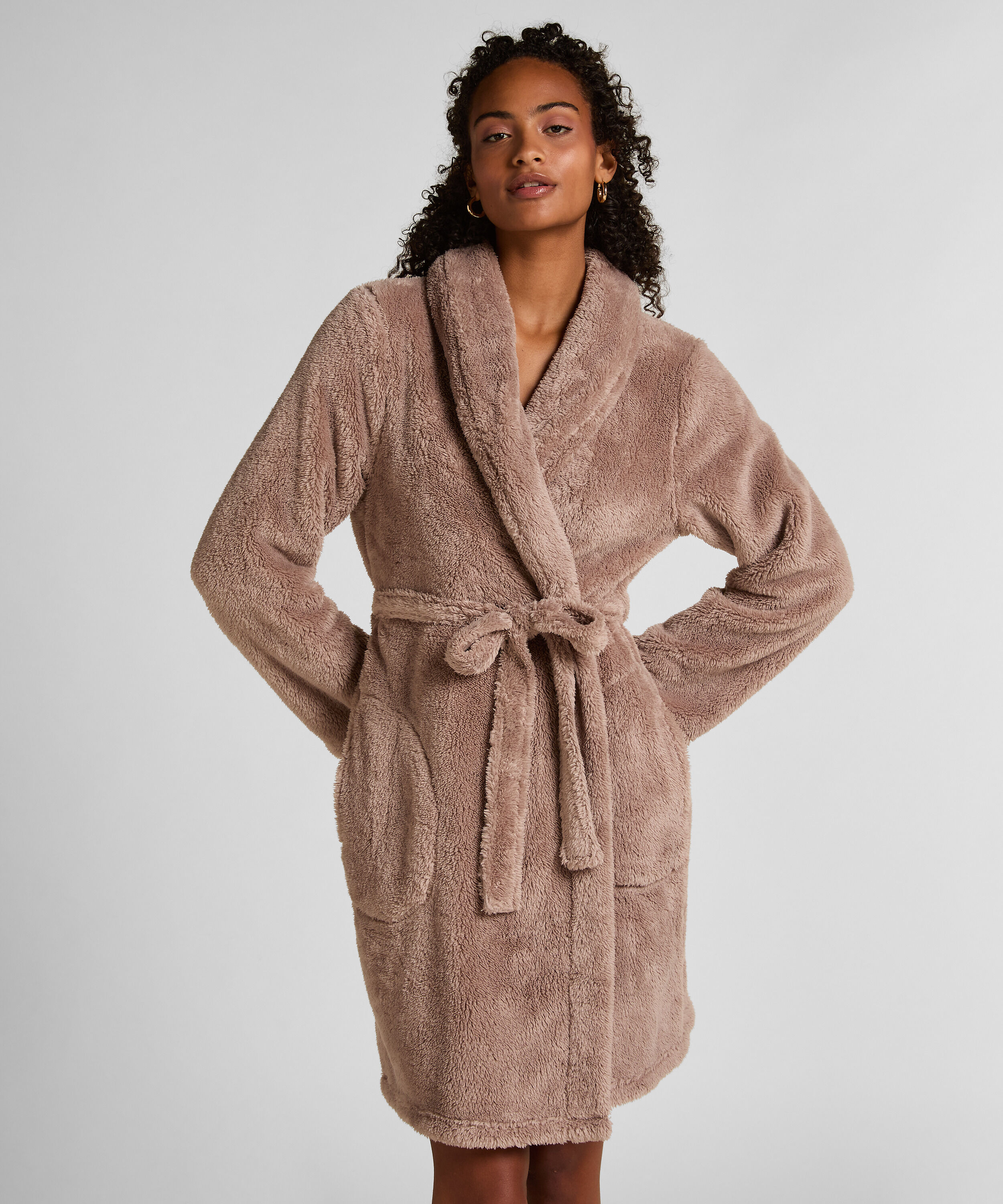 Peignoir Fluffy Fleece, Beige