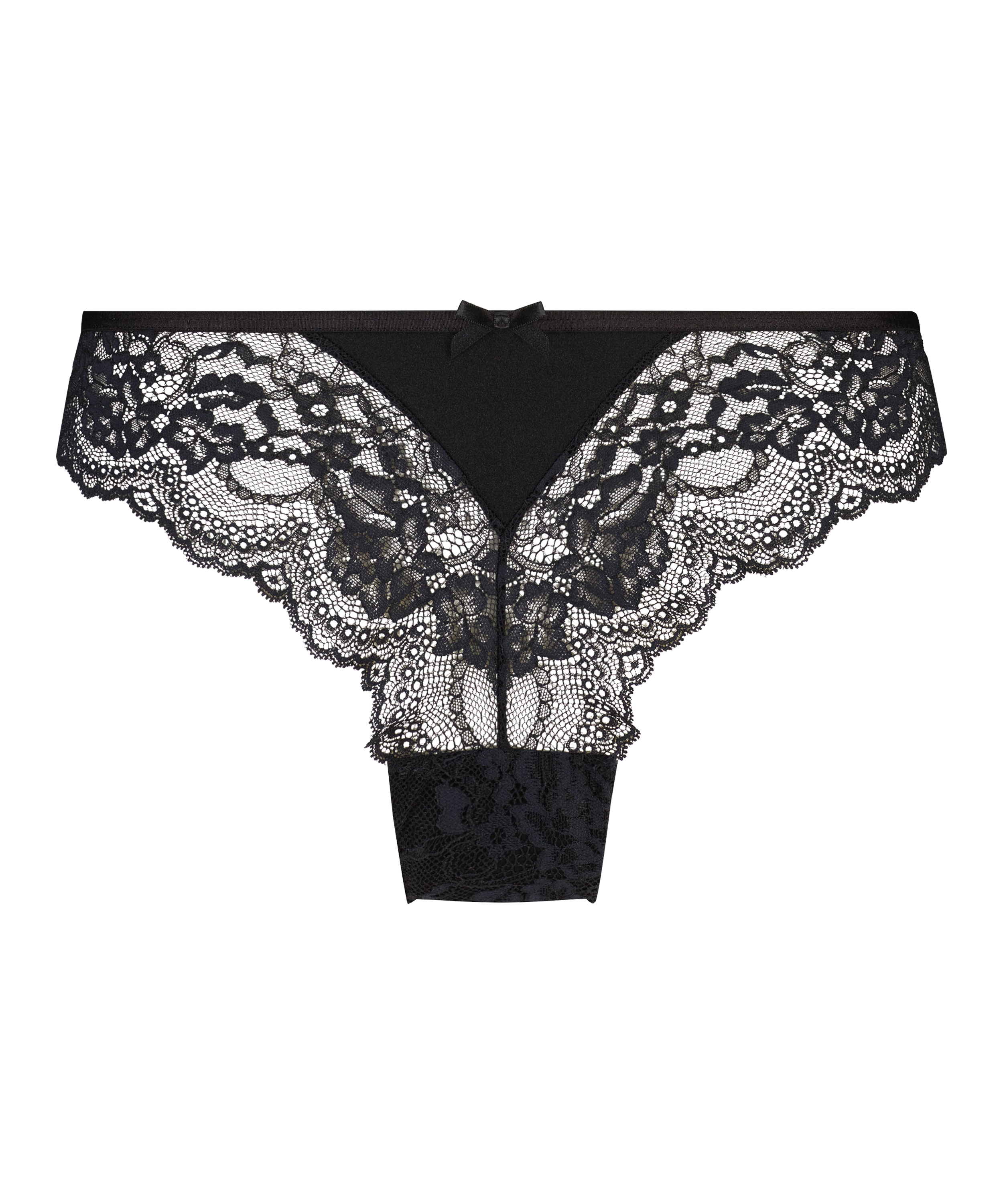 Slip brésilien jambes hautes Dora, Noir, main