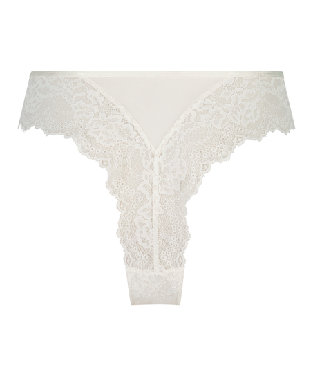 Slip brésilien jambes hautes Dora, Blanc