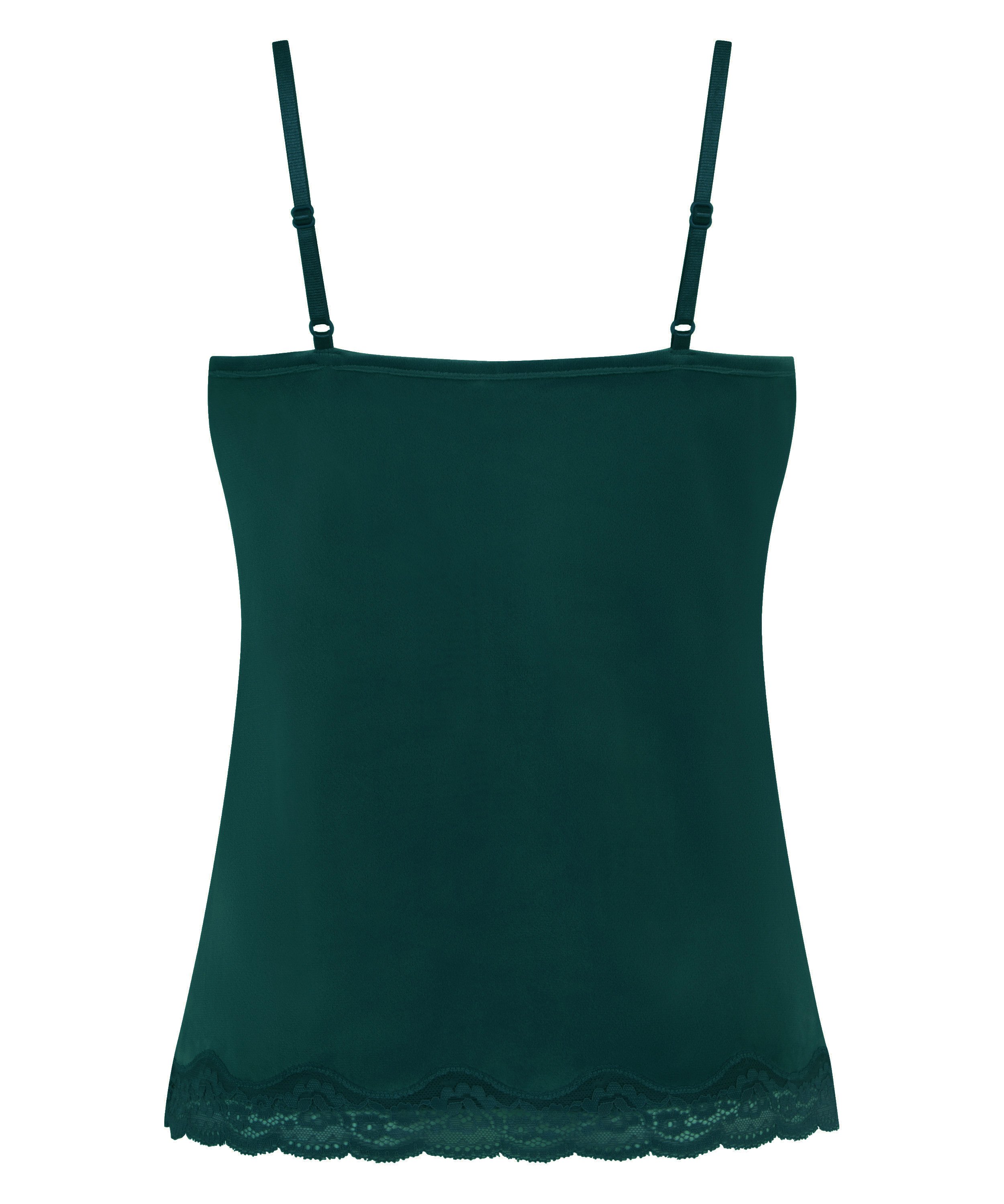 Camisole velours Dentelle, Vert, main