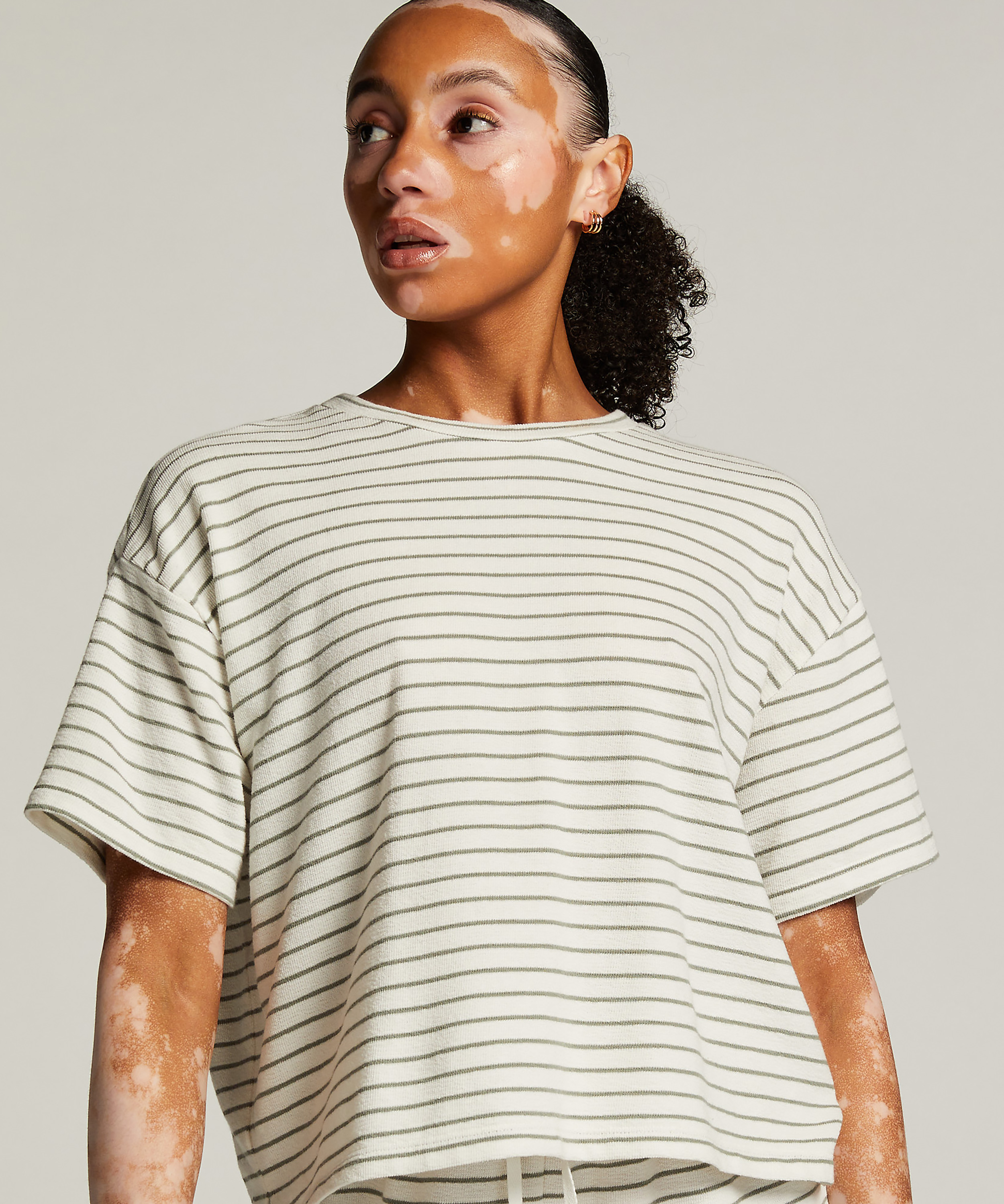 Haut de pyjama, Blanc, main