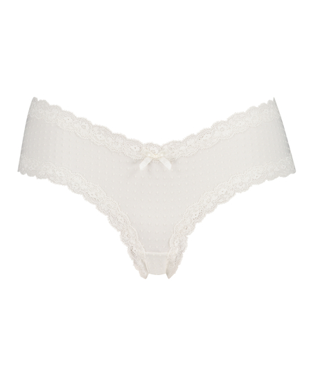 Slip br&eacute;silien V-shape mesh, Blanc