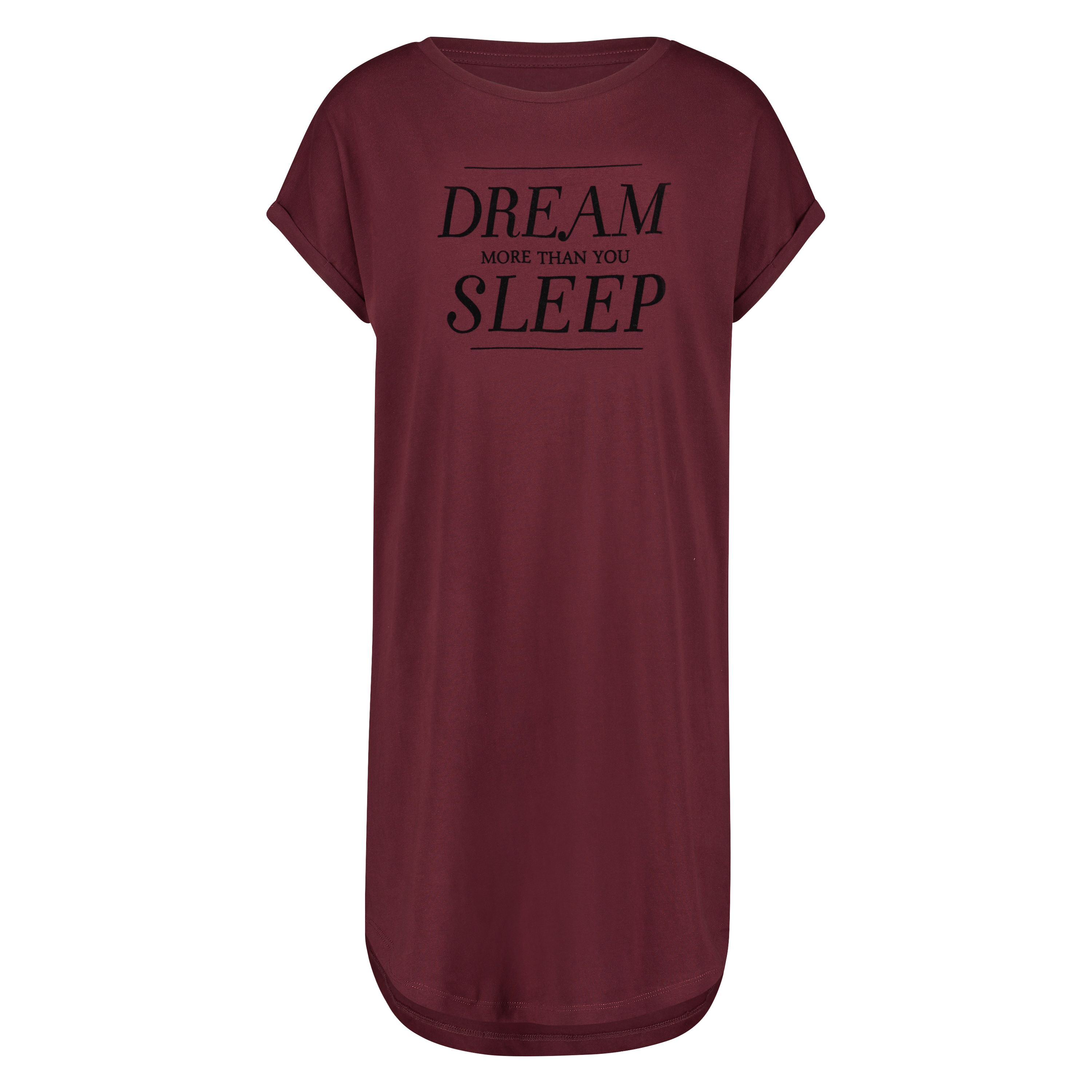 Chemise de nuit col rond, Rouge, main