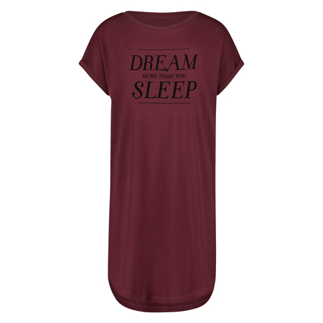 Chemise de nuit col rond, Rouge