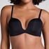 Soutien-gorge à armatures préformé push-up Deep-V, Noir