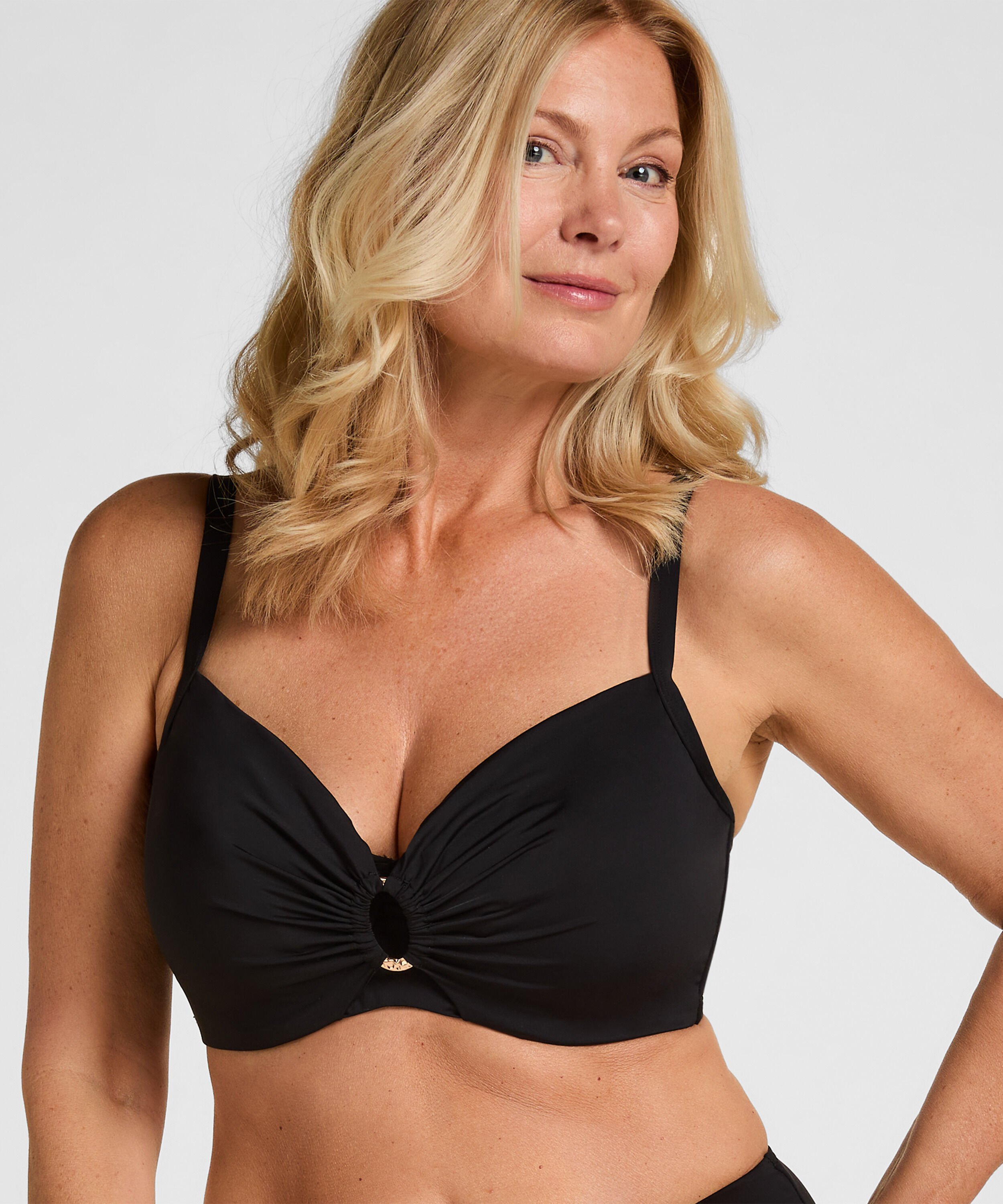 Haut de Bikini à Armatures Sans Rembourrage Luxe, Noir