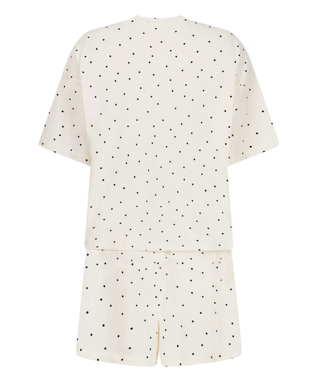 Pyjama Set Cotton Jersey Short, Blanc