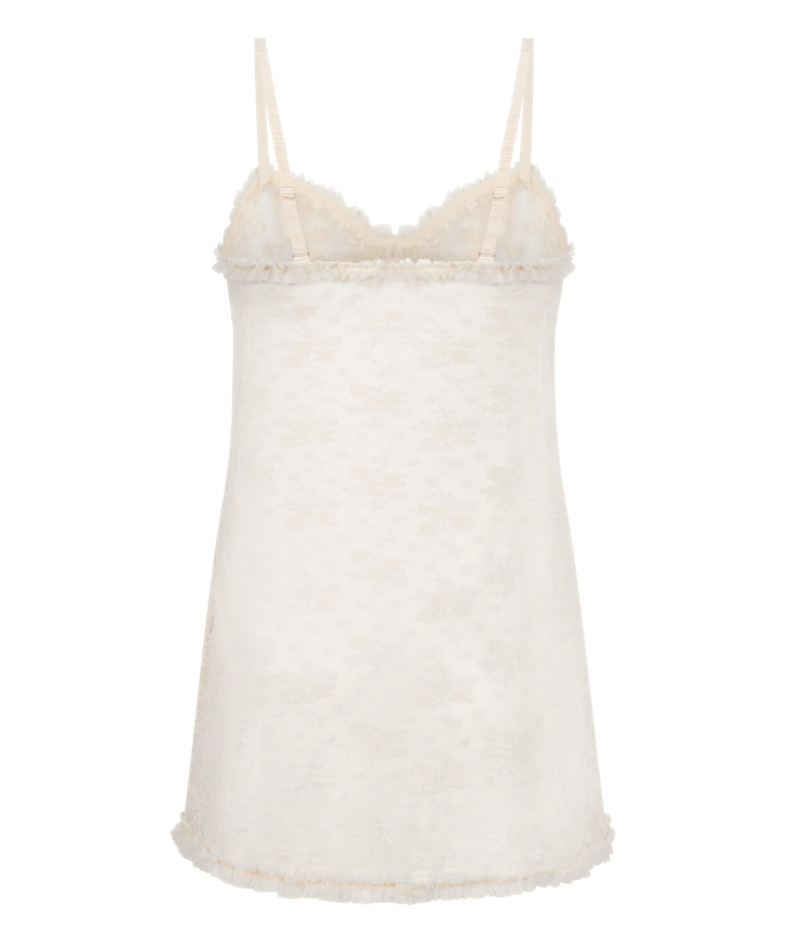 Nuisette en dentelle Darcy, Blanc, main