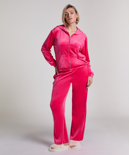 Pantalon de pyjama velours, Rose